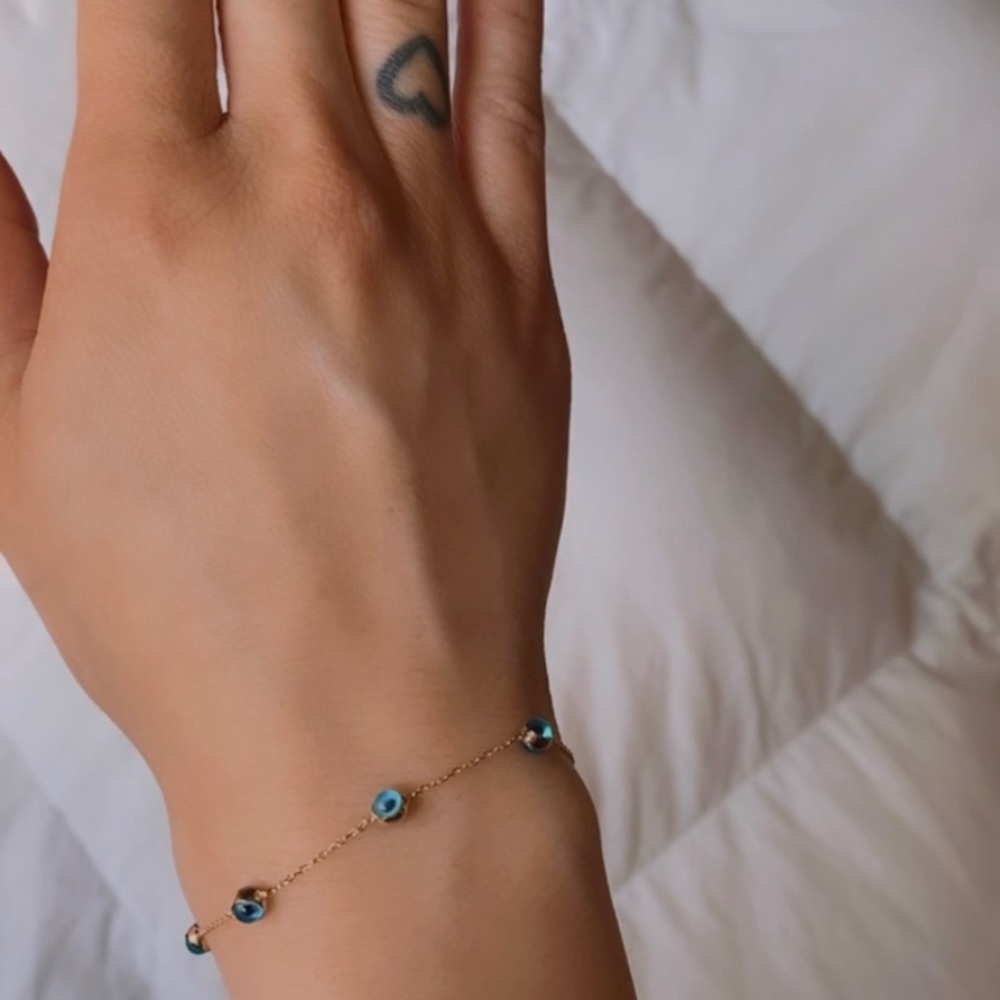 14k evil eye bracelet